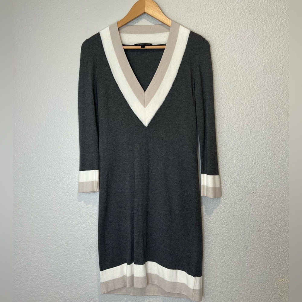 Felicity & Coco Cashmere Gray V-Neck Dress, XS